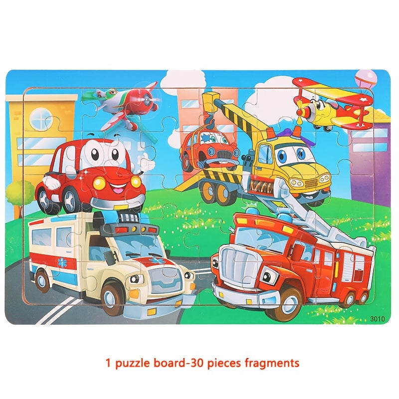 En 1 plateau de puzzle en bois pour enfants, animaux, dinosaures — Monptitlou