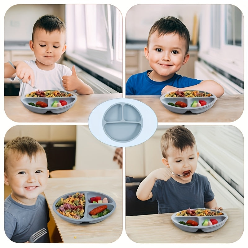 Set d'alimentation bébé en silicone, incluant bol avec ventouse — Monptitlou