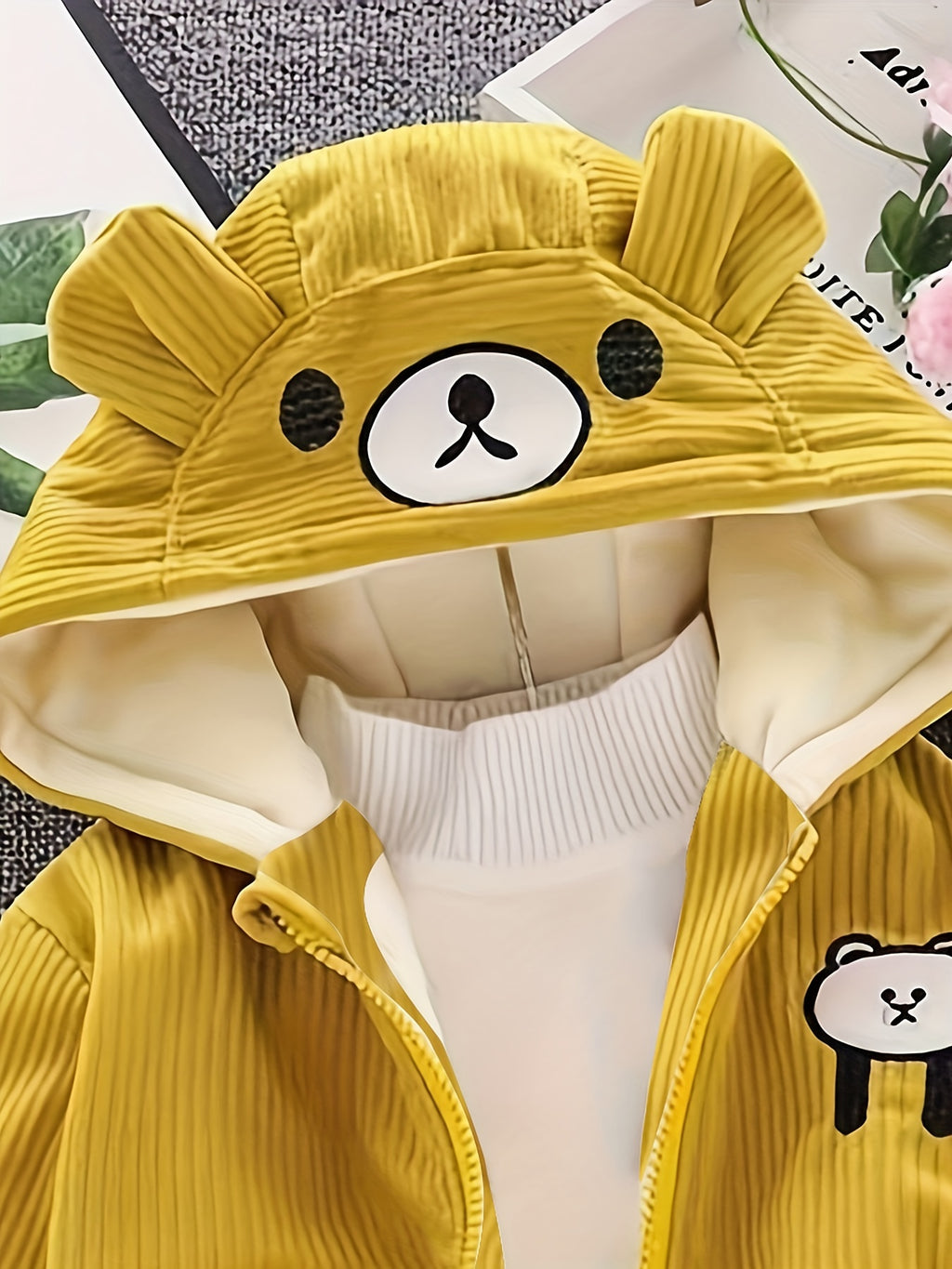 Veste à capuche pour enfants avec ours cartoon — Monptitlou