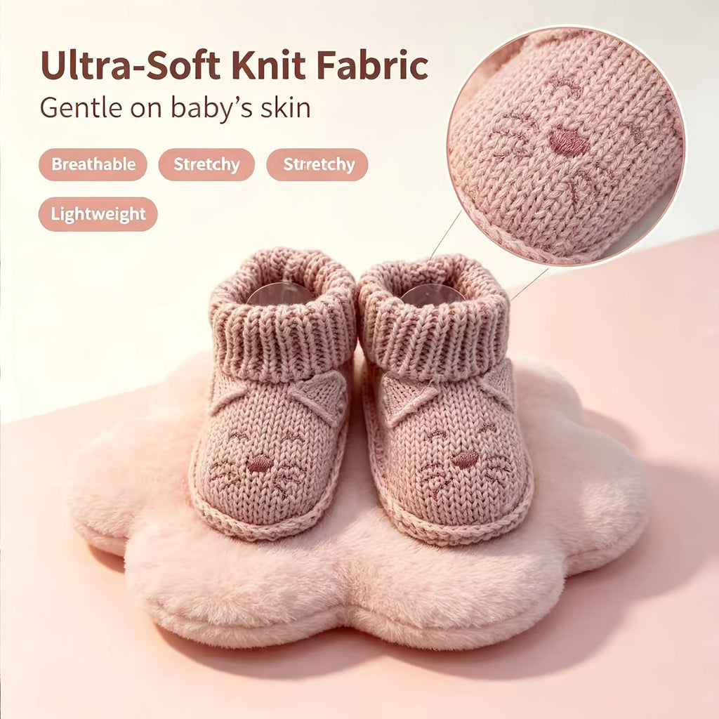 [Cadeau bébé 0-6 mois] 1 Paire de Chaussons Bébé Tricotés à la Main — Monptitlou