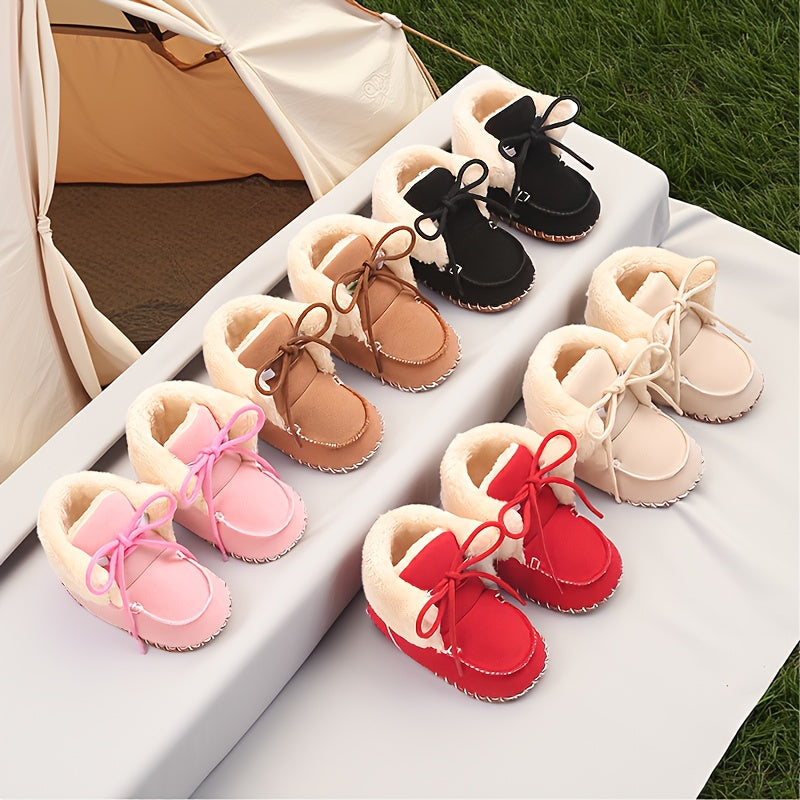 Bottes d'hiver douillettes et chaudes pour bébés garçons et filles, chaussures pour tout-petits semelles souples antidér