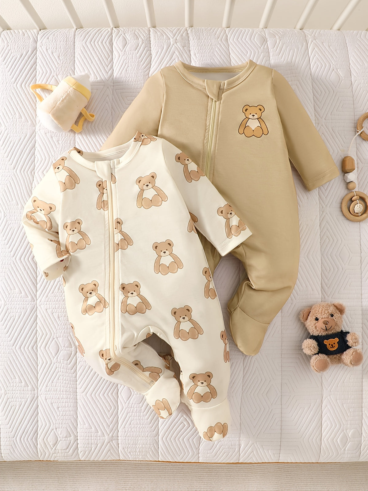 Ensemble 2 pièces body à manches longues imprimé ours — Monptitlou Image