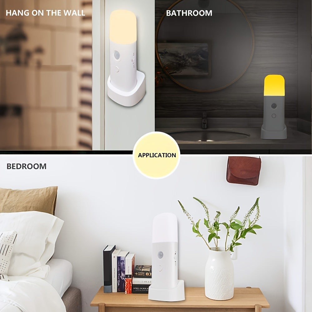 Lampe de nuit à détection de mouvement LED, 1 pc, USB rechargeable — Monptitlou