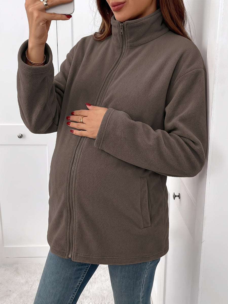 1 veste de maternité d'automne-hiver à manches longues avec fermeture — Monptitlou