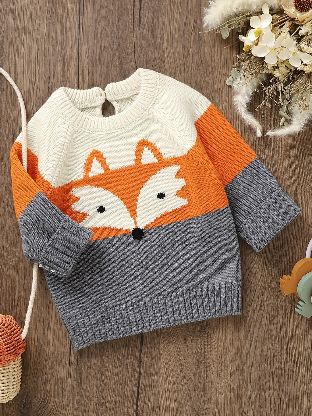 Pull en maille DovFanny & Renard de dessin animé — Monptitlou