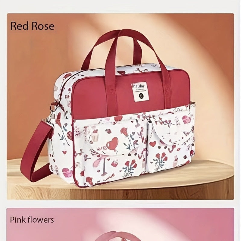 Sac fourre-tout d'épaule multifonctionnel à motif floral pour futures — Monptitlou