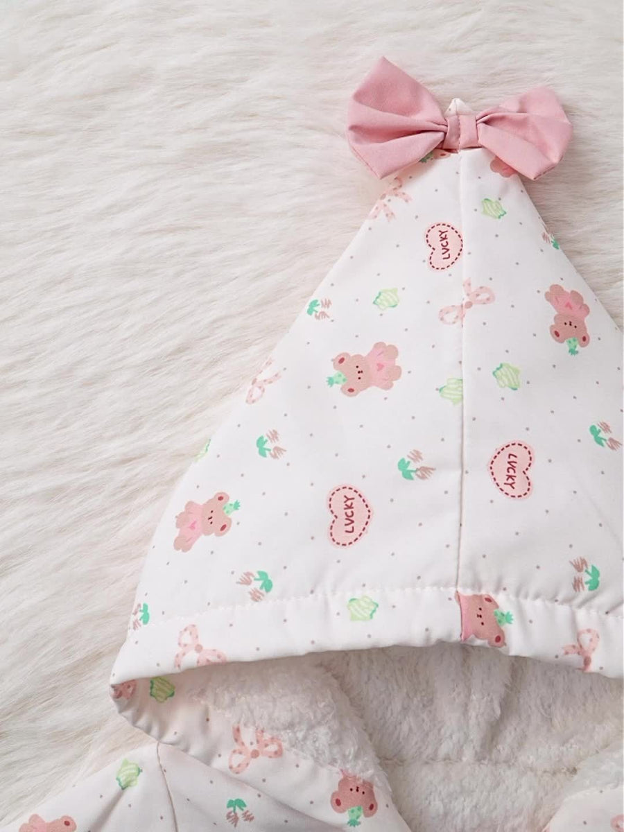 Veste à capuche zippée pour fille avec motif cartoon mignon — Monptitlou