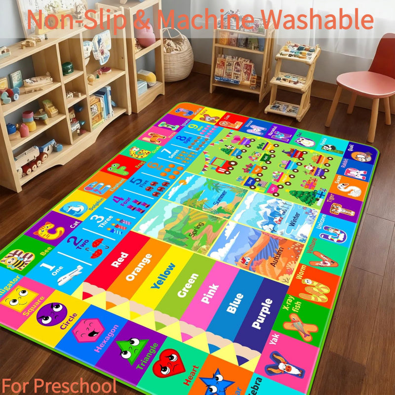 950G/M2 Tapis d'éveil en velours antidérapant et lavable avec motif ABC — Monptitlou