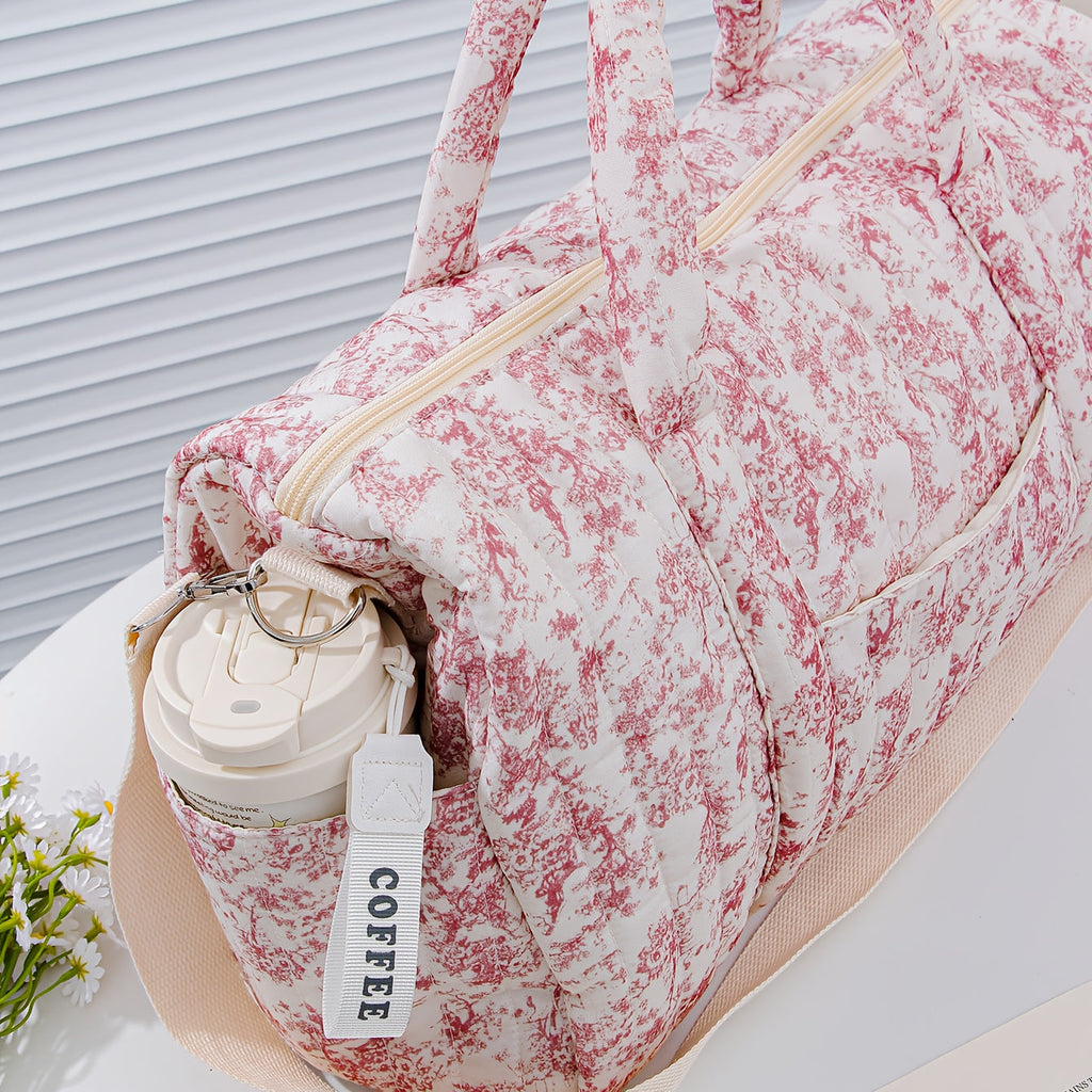Sac fourre-tout grand modèle à motifs floraux, matelassé — Monptitlou