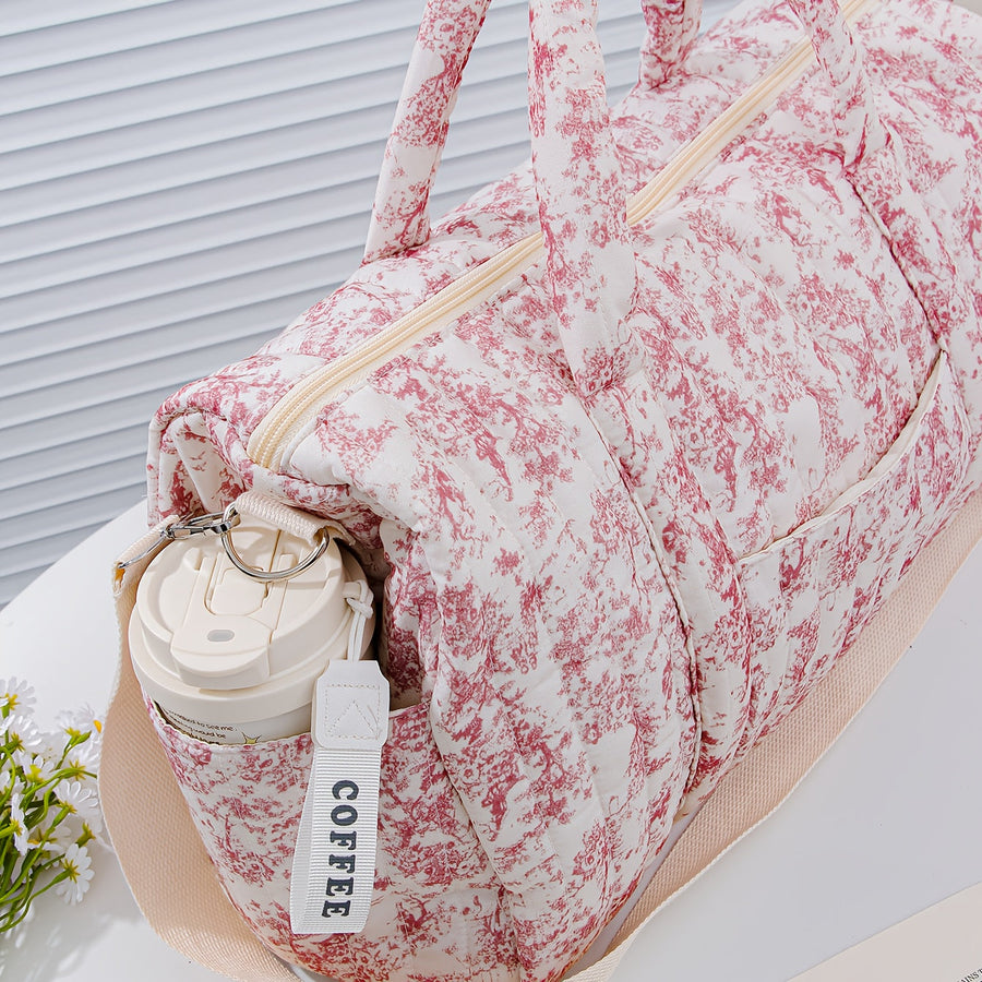 Sac fourre-tout grand modèle à motifs floraux, matelassé — Monptitlou