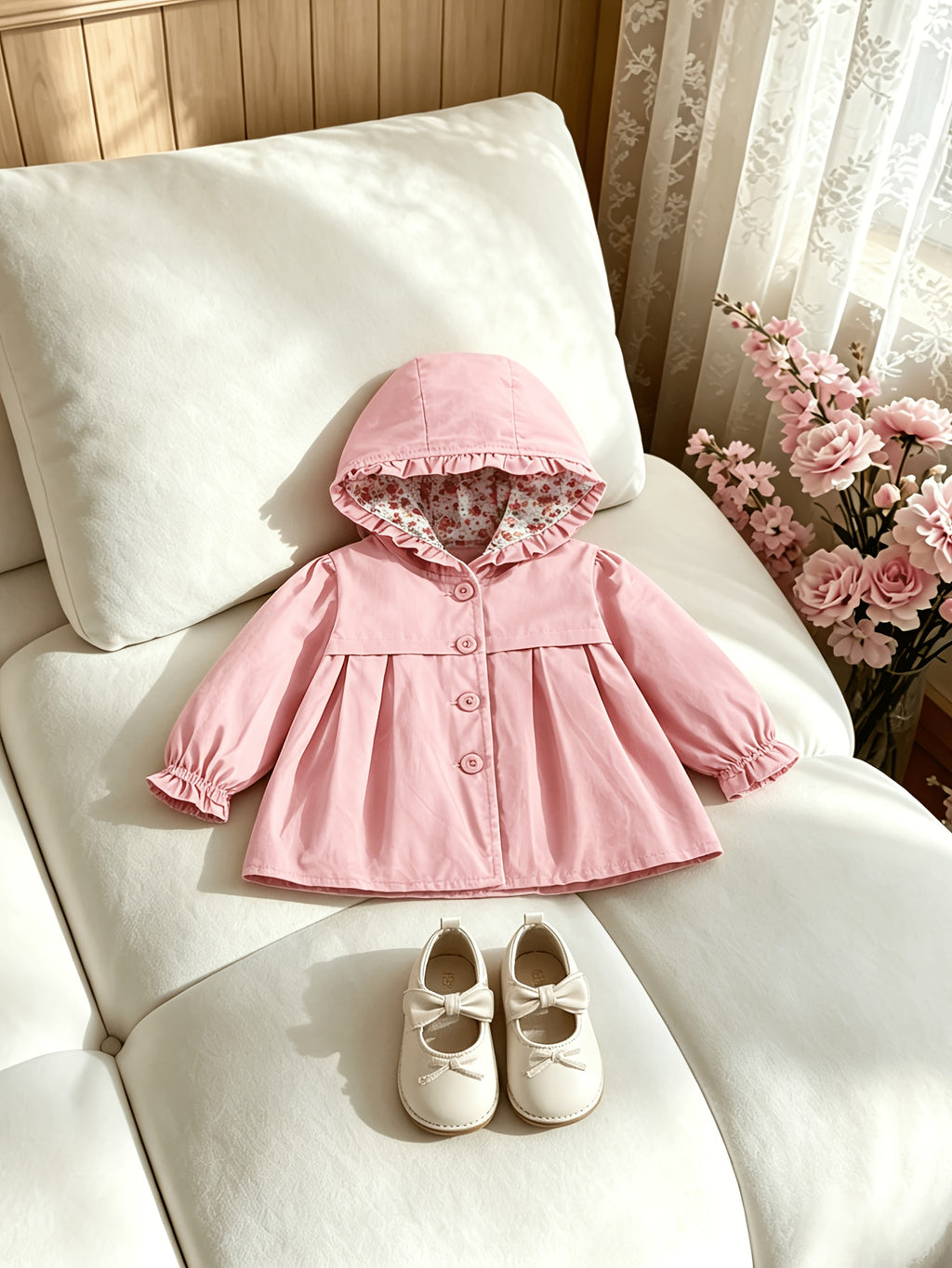 [Veste bébé fille coupe-vent] Veste à capuche automne nouveau style — Monptitlou