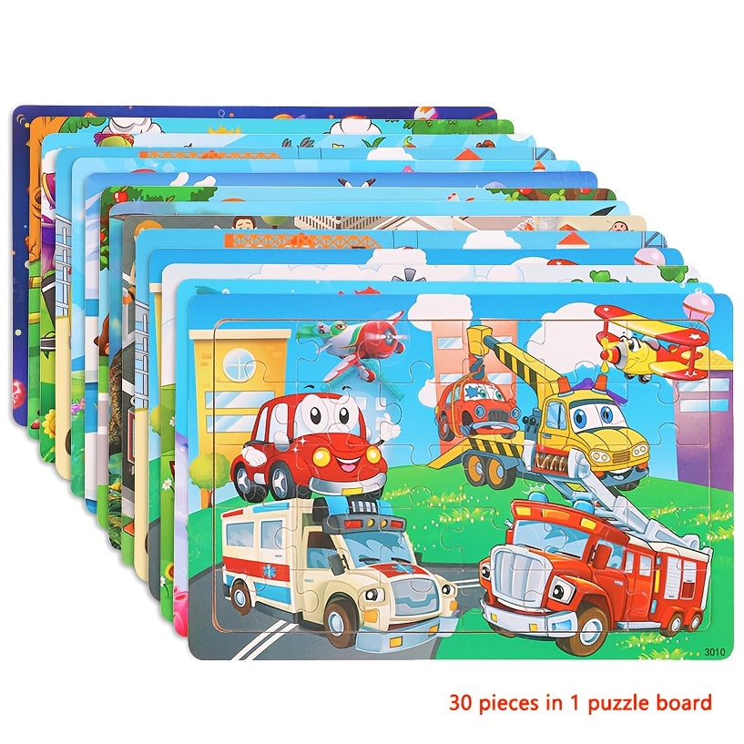 En 1 plateau de puzzle en bois, animaux, dinosaures, photo 16