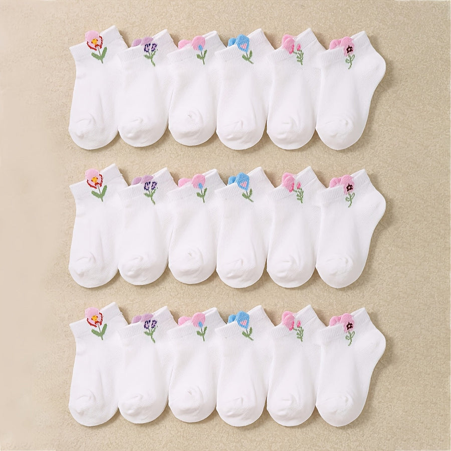 [Chaussettes fleuries enfants] 10 paires de chaussettes mi-mollets pour — Monptitlou