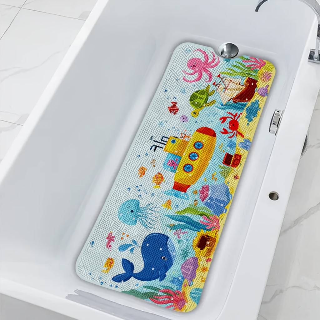 1 tapis de bain, Baleine de profonde, Pieuvre, Tortue, Sous-marin — Monptitlou
