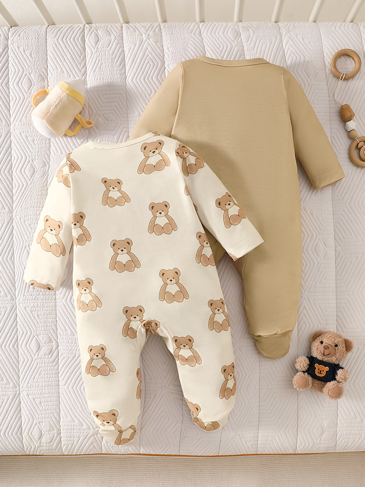 Ensemble 2 pièces body à manches longues imprimé ours — Monptitlou Image