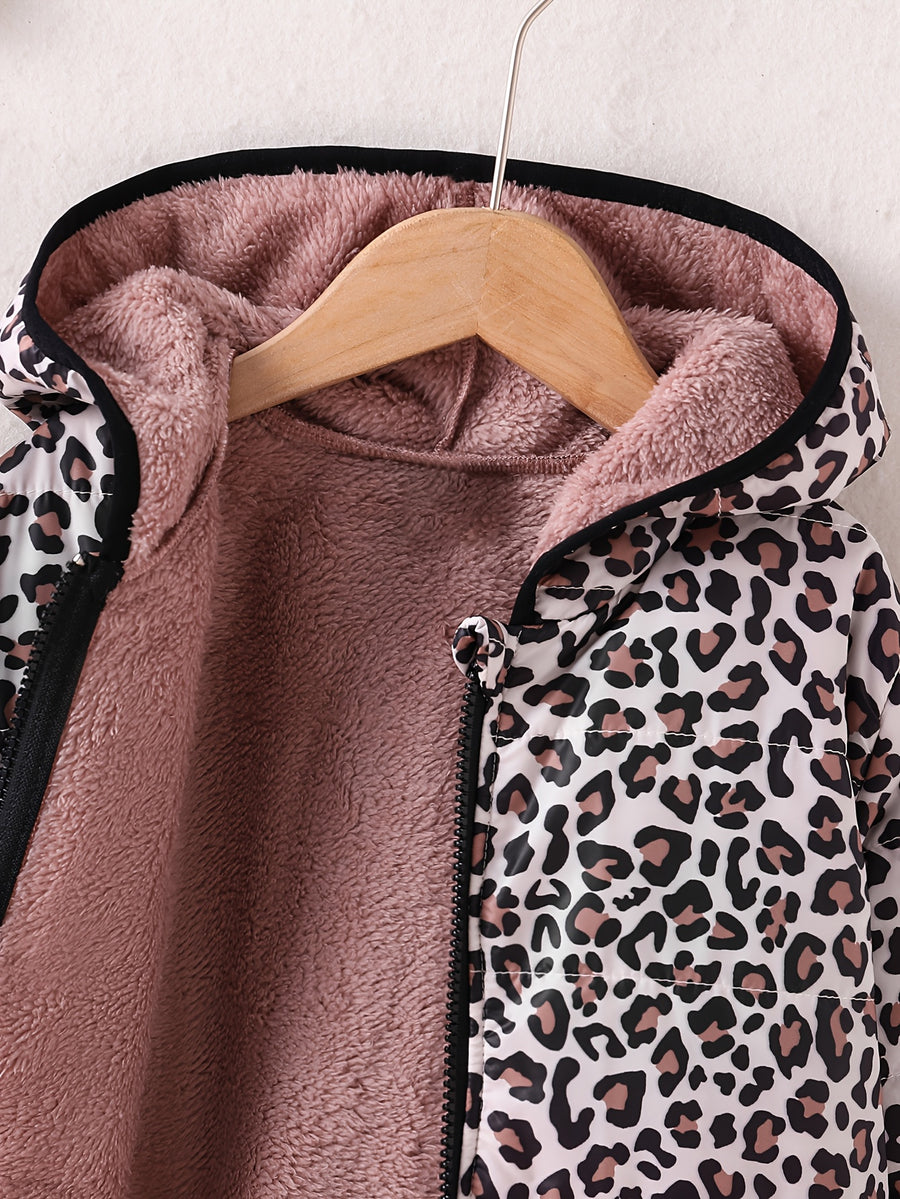 [Veste hiver lavable] Veste à capuche doublée polaire pour filles — Monptitlou