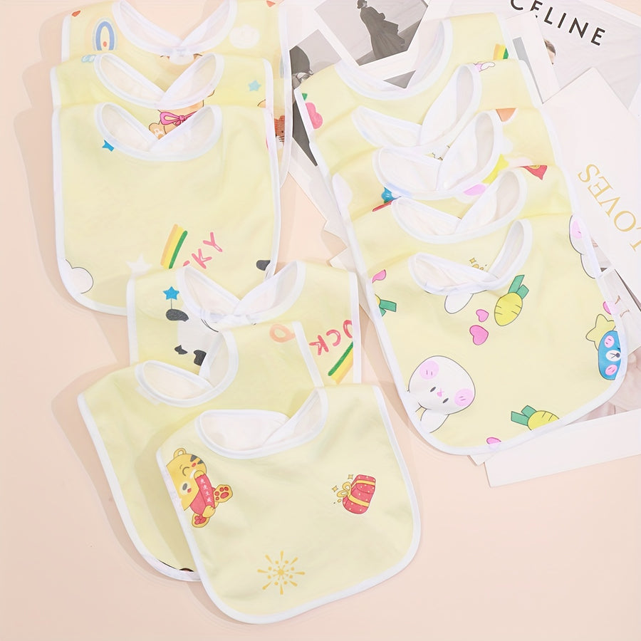 Bavoir pour Bébé Nouveau-né - Motif Aléatoire Rose Bleu Jaune — Monptitlou