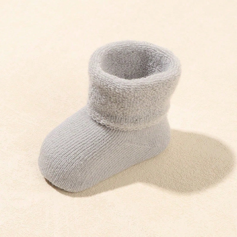 [Chaussettes bébé hiver] 5 Paires de Chaussettes Épaisses Mi-Mollet à — Monptitlou