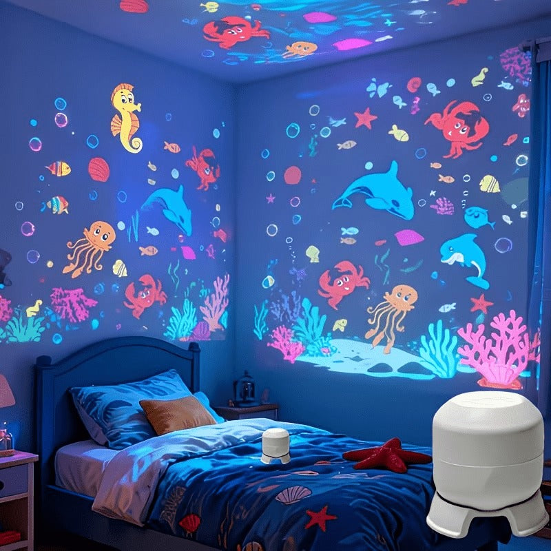 Lampe de nuit LED projection ciel étoilé océan — Monptitlou