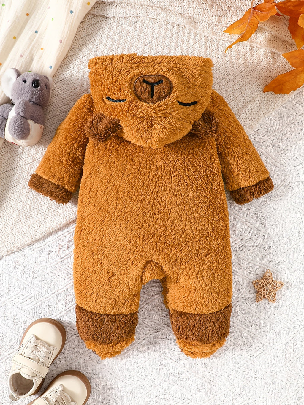 Body à manches longues et pieds en tissu peluche pour bébé et — Monptitlou