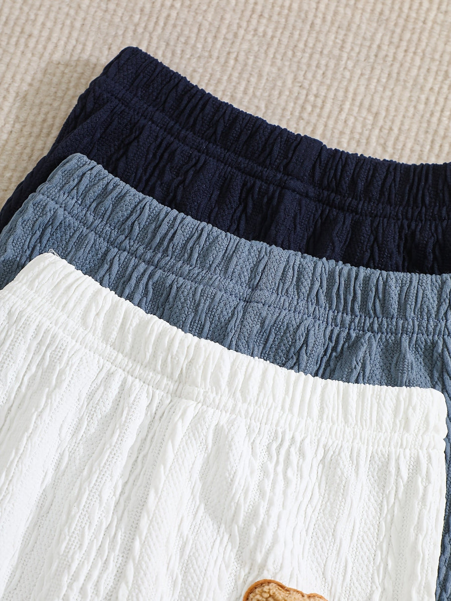 Ensemble 6 pièces pour nouveau-né motif ours brodé, texture jacquard — Monptitlou