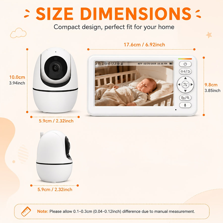 Moniteur à grand écran de 15,24 cm, sans application ni Wifi — Monptitlou