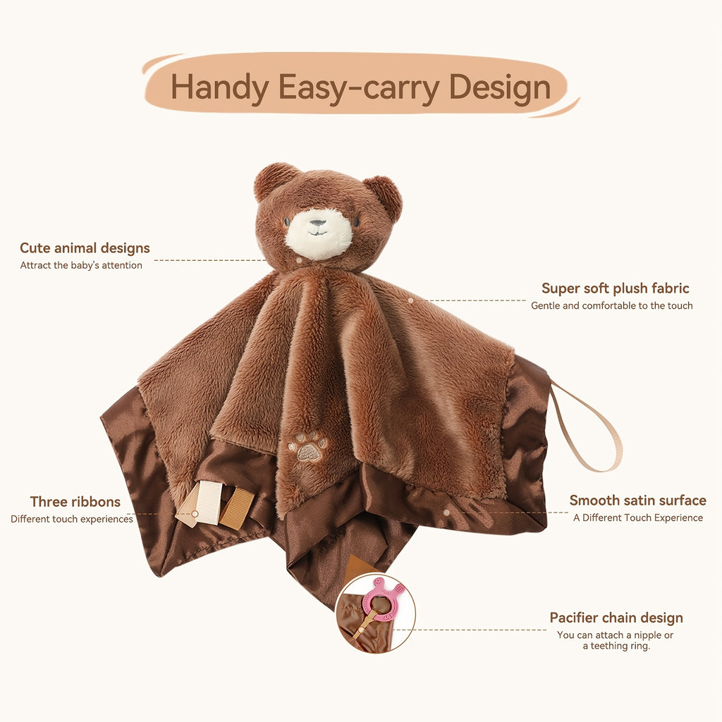 Adorable jouet apaisant pour bébé ours brun — Monptitlou