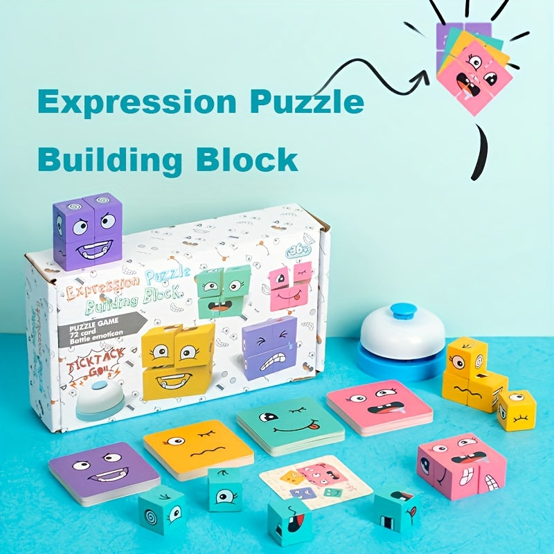 Jeu de blocs en bois à expressions changeantes — Monptitlou