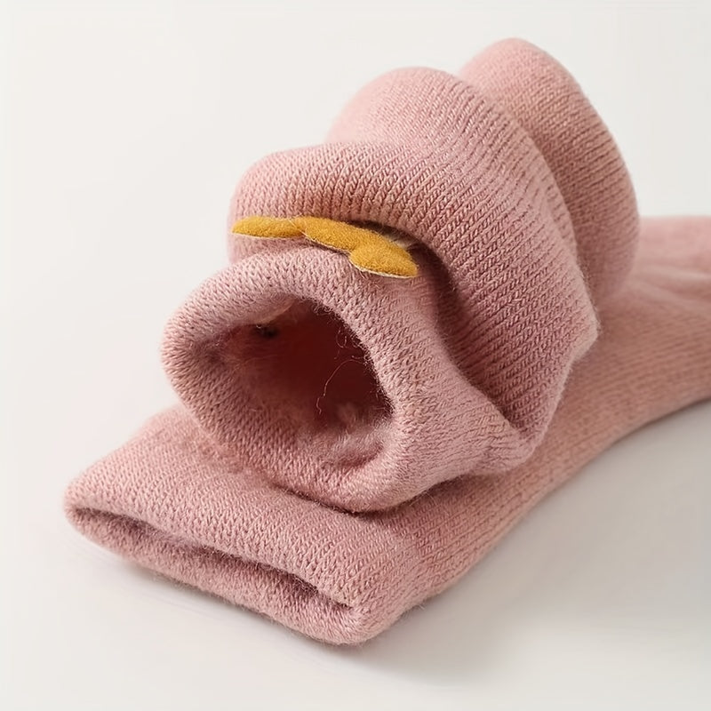 6/3 Paires de Chaussettes Bébé Dessin Animé Mignon Hiver Polaire Épais — Monptitlou