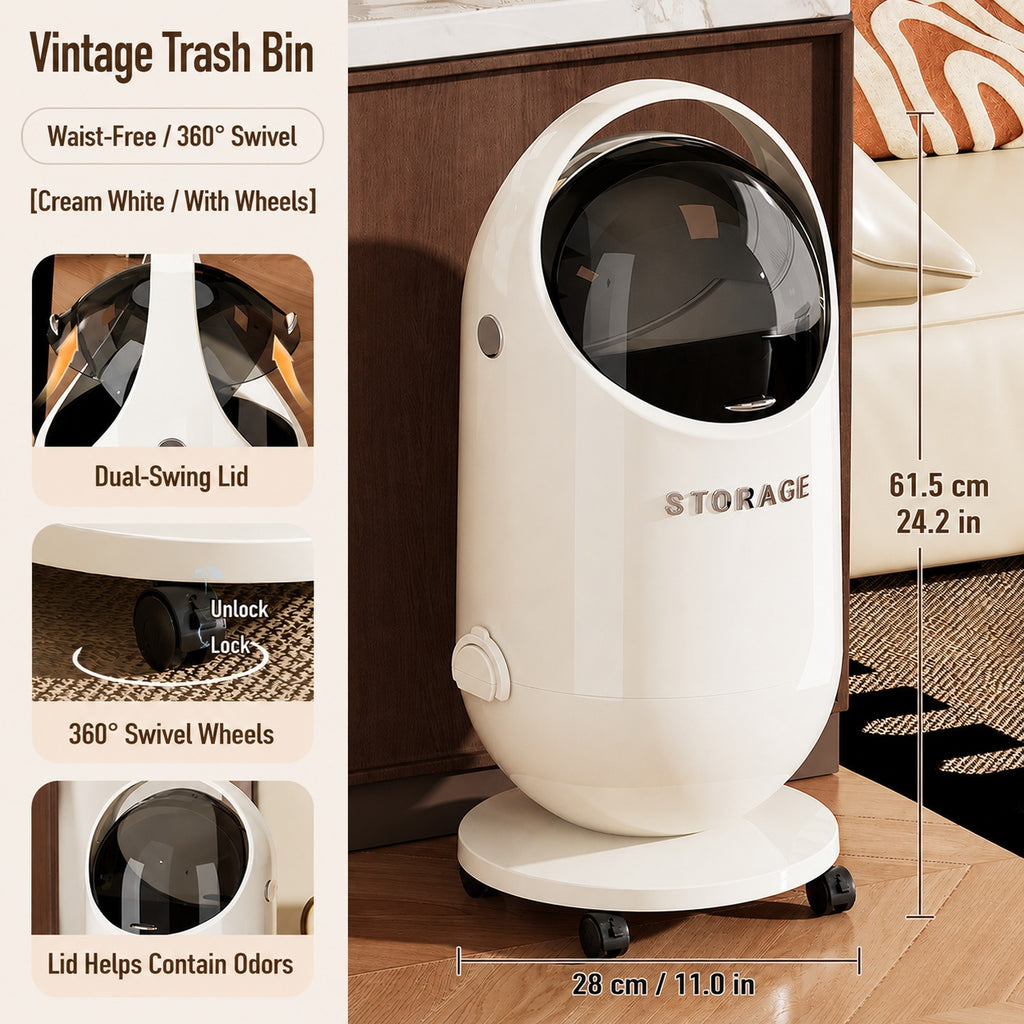 Poubelle Capsule Spatiale 20L avec Seau Intérieur Amovible — Monptitlou