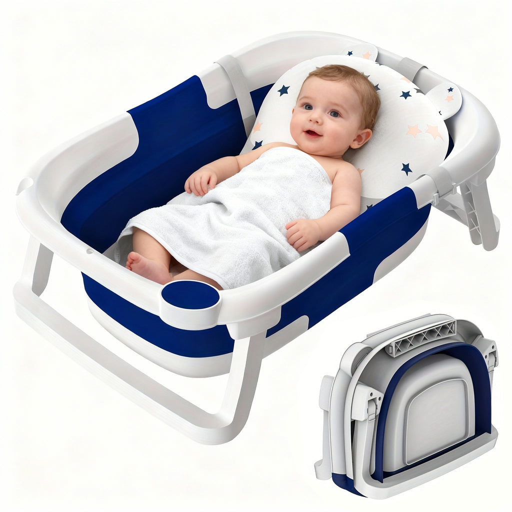 Baignoire pliable pour bébé avec coussin moelleux — Monptitlou
