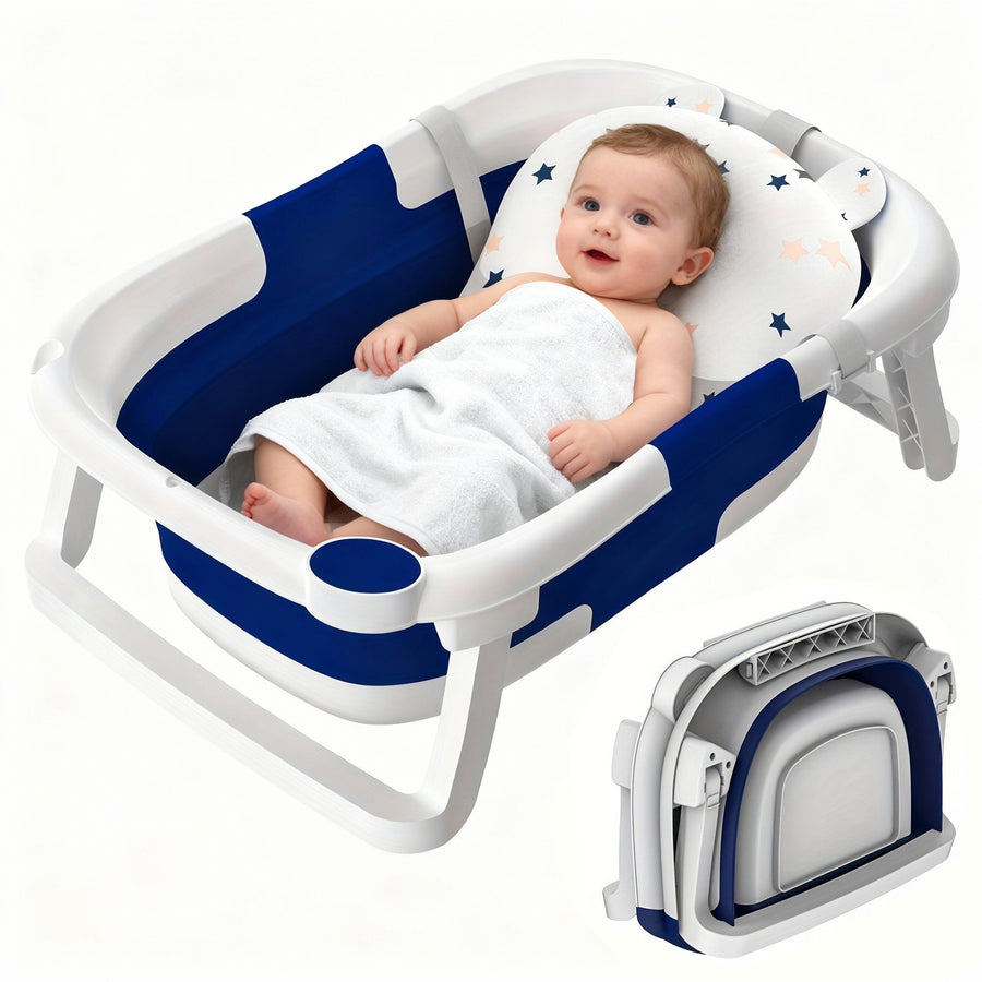 Baignoire pliable pour bébé avec coussin moelleux — Monptitlou
