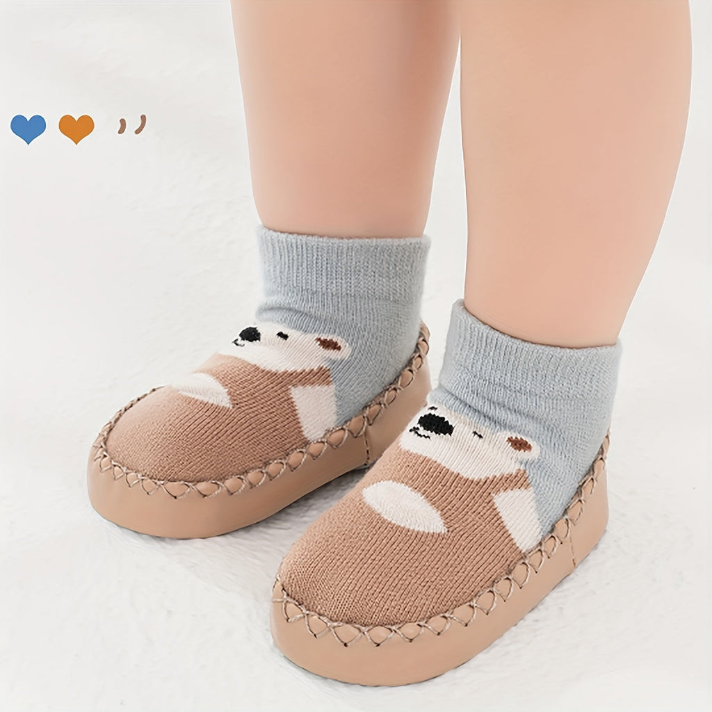 [Chaussettes Anti-Dérapantes] 1 Paire de Chaussettes et Chaussures pour Bébé, Léger et Confortable, Chaussettes Anti-Dér