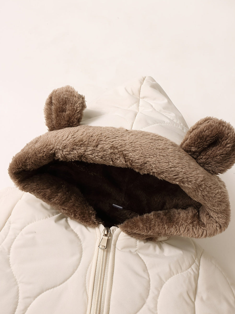 Combinaison d'hiver épaisse en polaire pour l'automne et l'hiver, résistante au froid, chaude, avec design oreilles mign