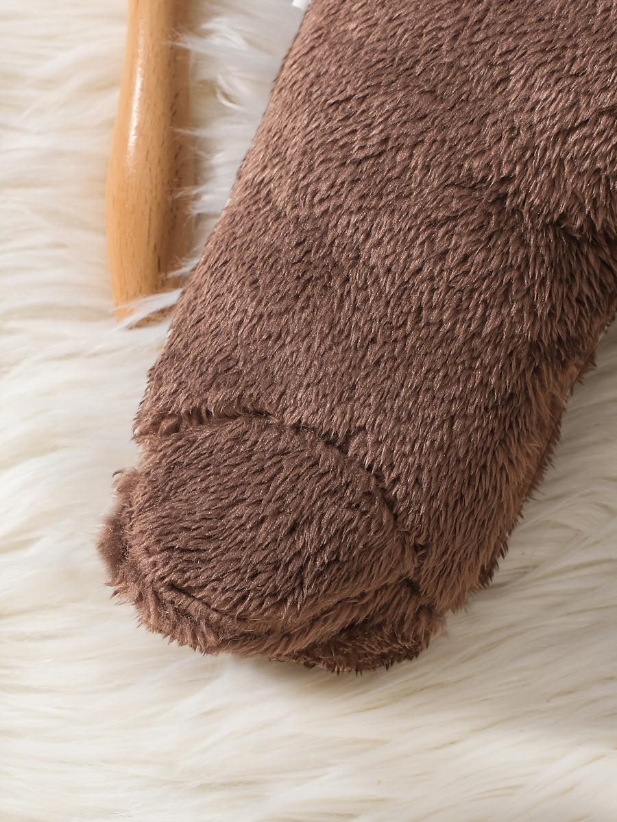 Grenouillère à pieds et manches longues marron pour bébé — Monptitlou