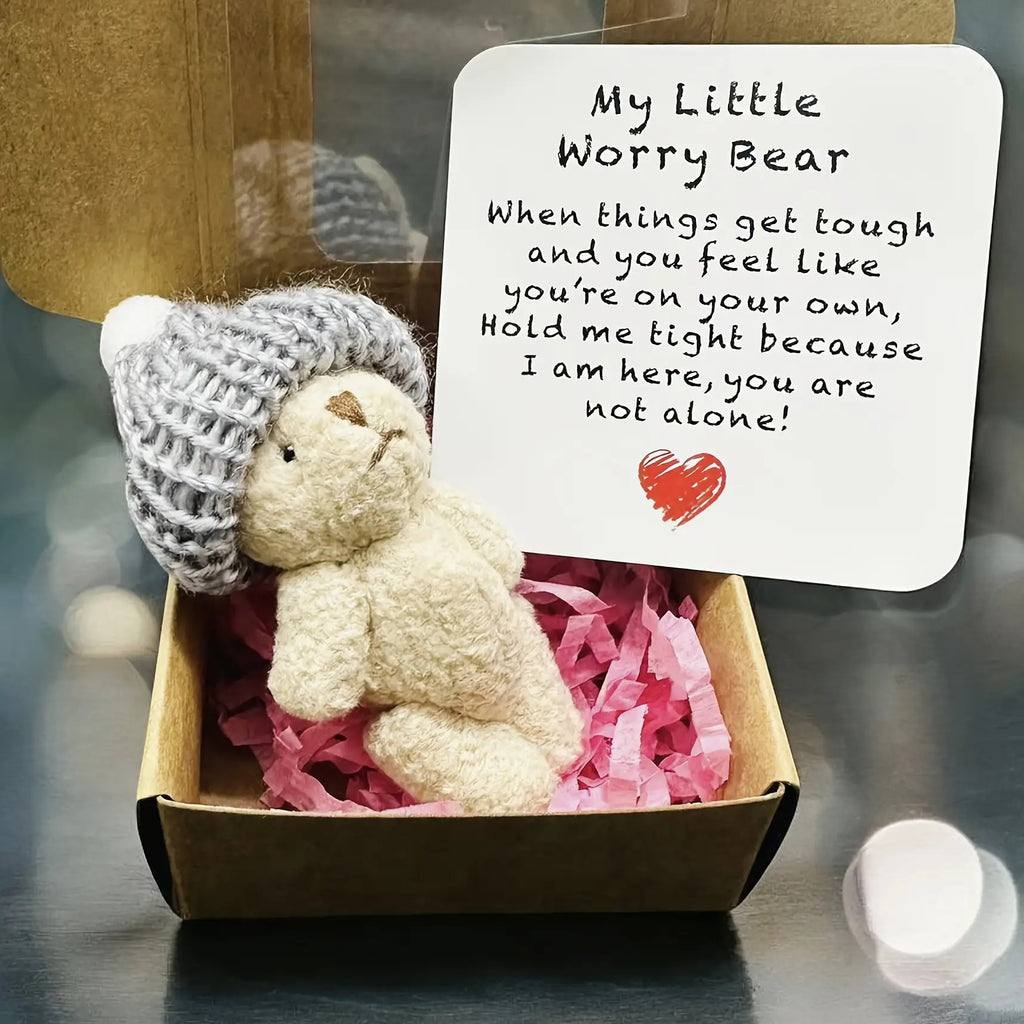 Mini-peluche porte-bonheur avec carte de vœux — Monptitlou