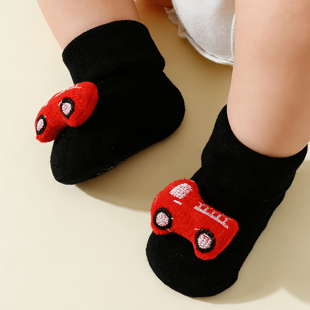 Paires de chaussettes bébé adorables 3D en couleurs polyvalentes noir — Monptitlou