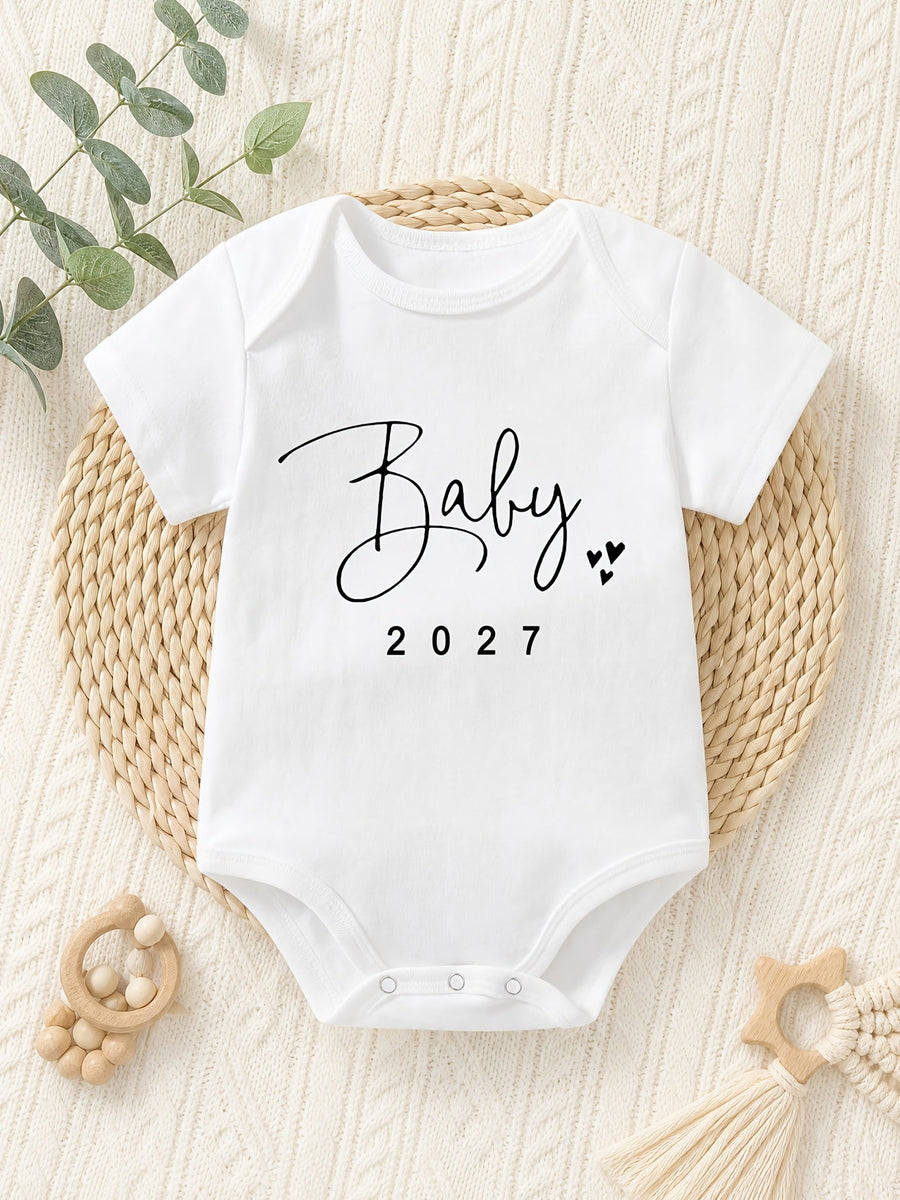 Body Bébé "Baby 2027" avec Impression de Slogan Lettres — Monptitlou