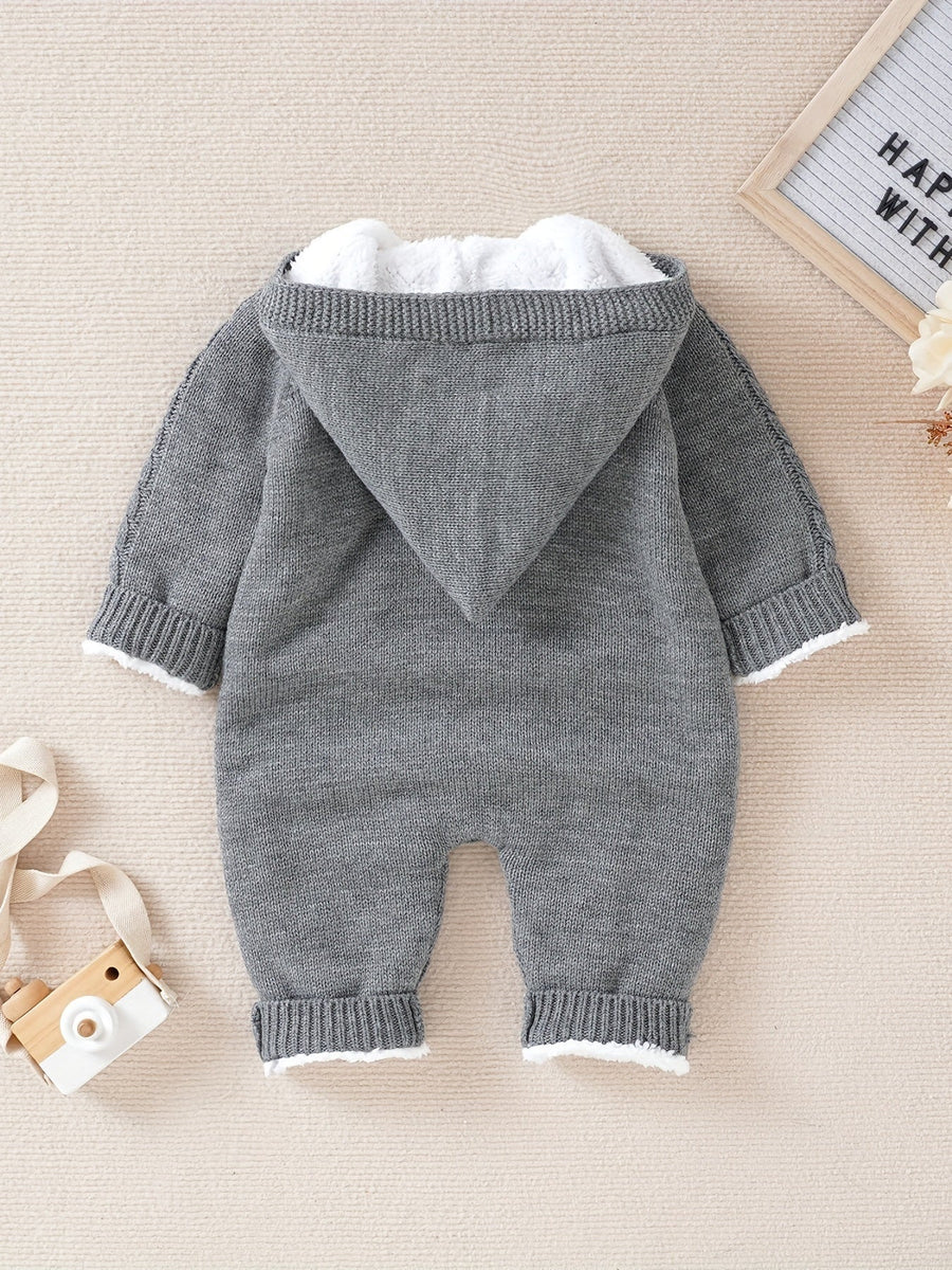 Combinaison tricotée en cachemire, à capuche et à manches longues, pour nouveau-nés, garçons et filles