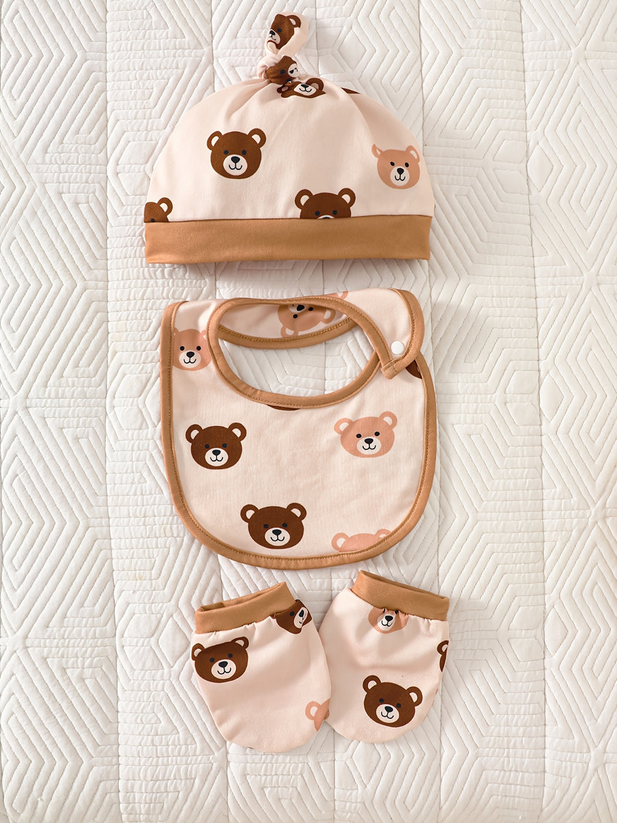 Ensemble 5 pièces bébé ours super mignon : bonnet triangulaire — Monptitlou