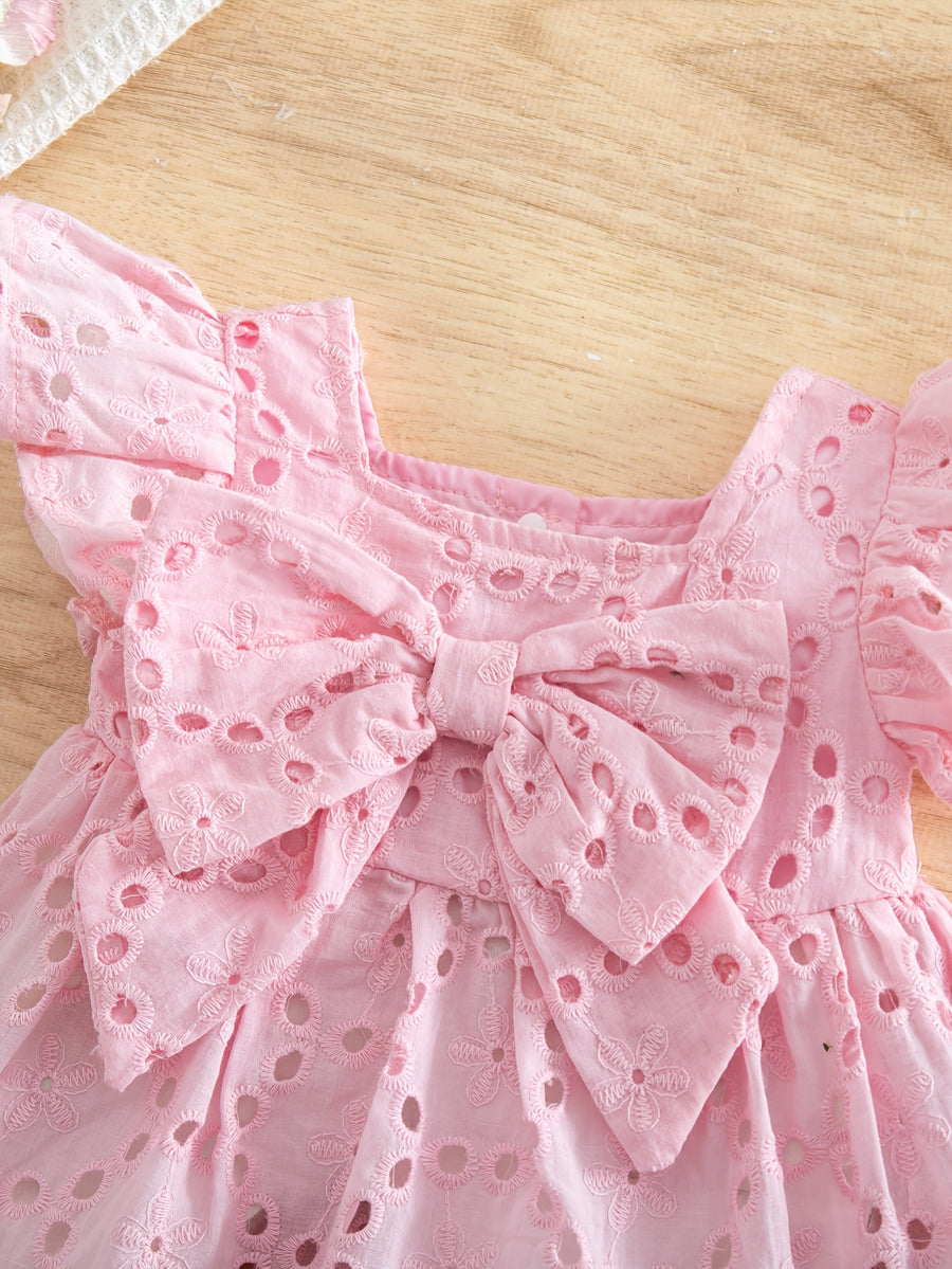 Ensemble été pour bébé fille : haut décontracté et mignon avec nœud — Monptitlou