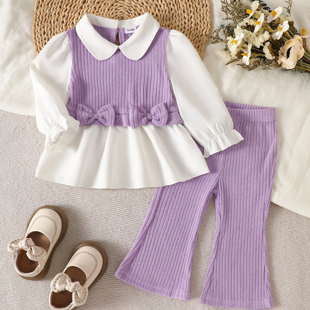 Ensemble contrasté réversible printemps/automne pour filles — Monptitlou