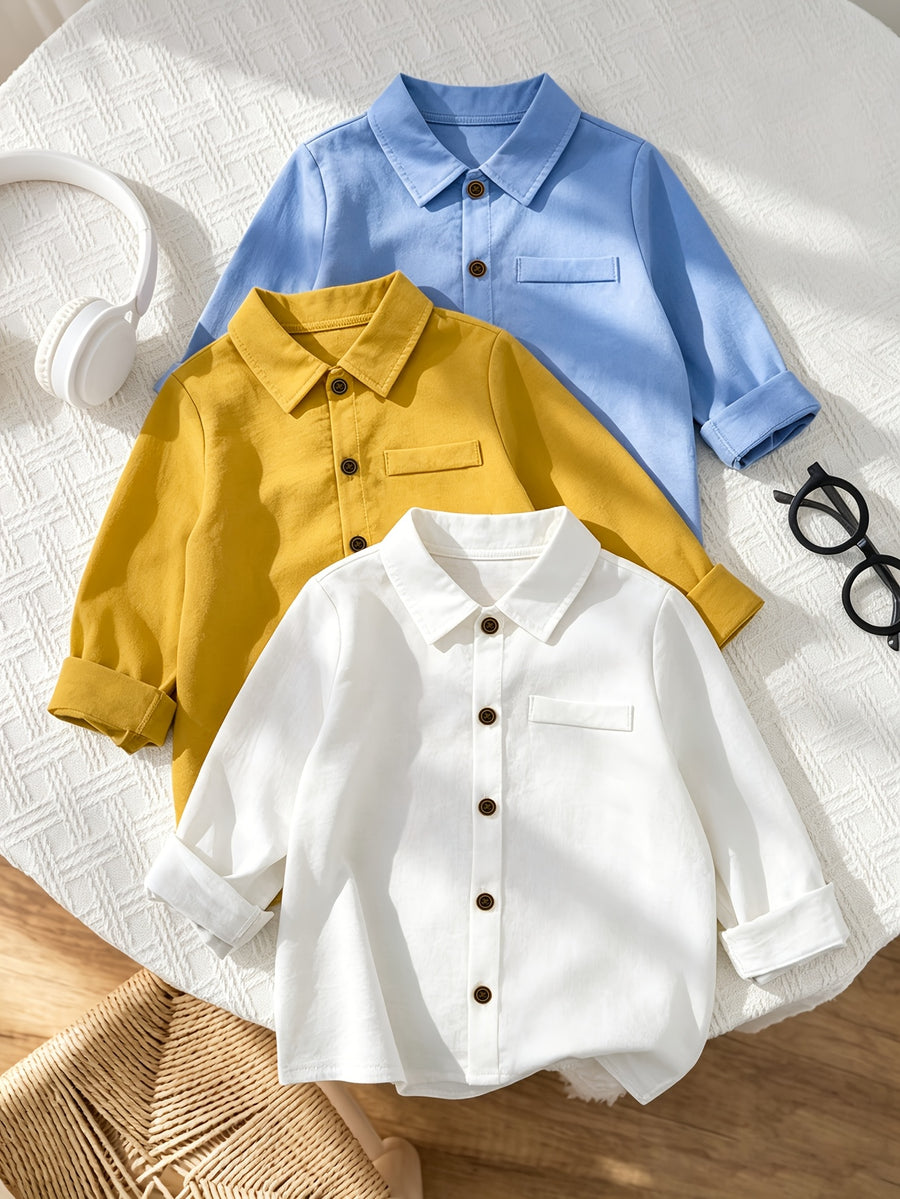 Chemises à col décontractées street style couleurs dopamine pour — Monptitlou