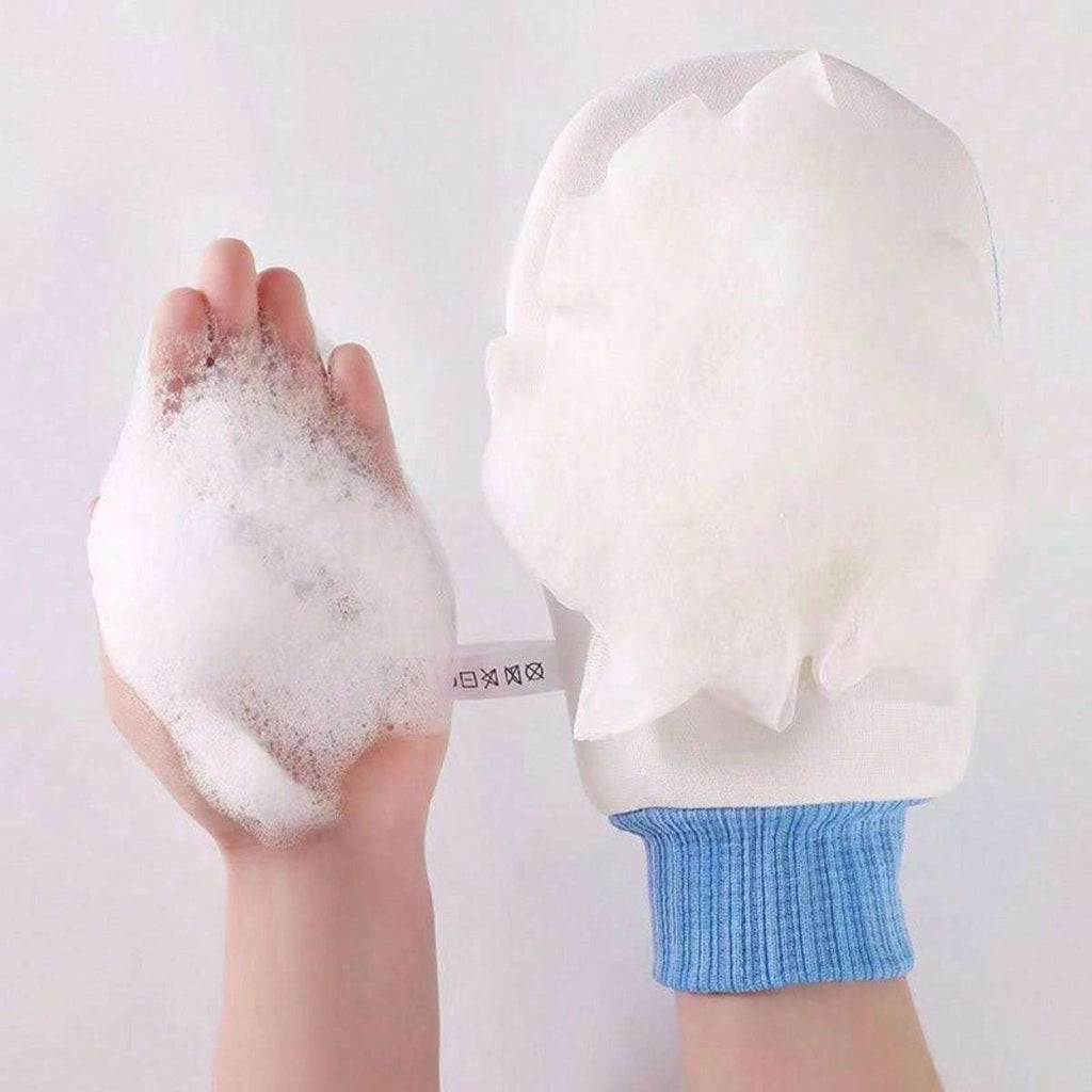 Gant de bain cartoon 1 pc, double face, frottement, mousse riche — Monptitlou