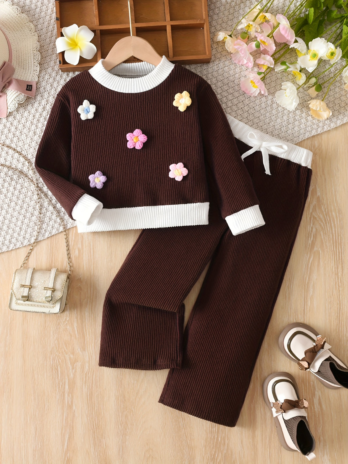 Ensemble 2 pièces pour fille à rayures — Monptitlou Image