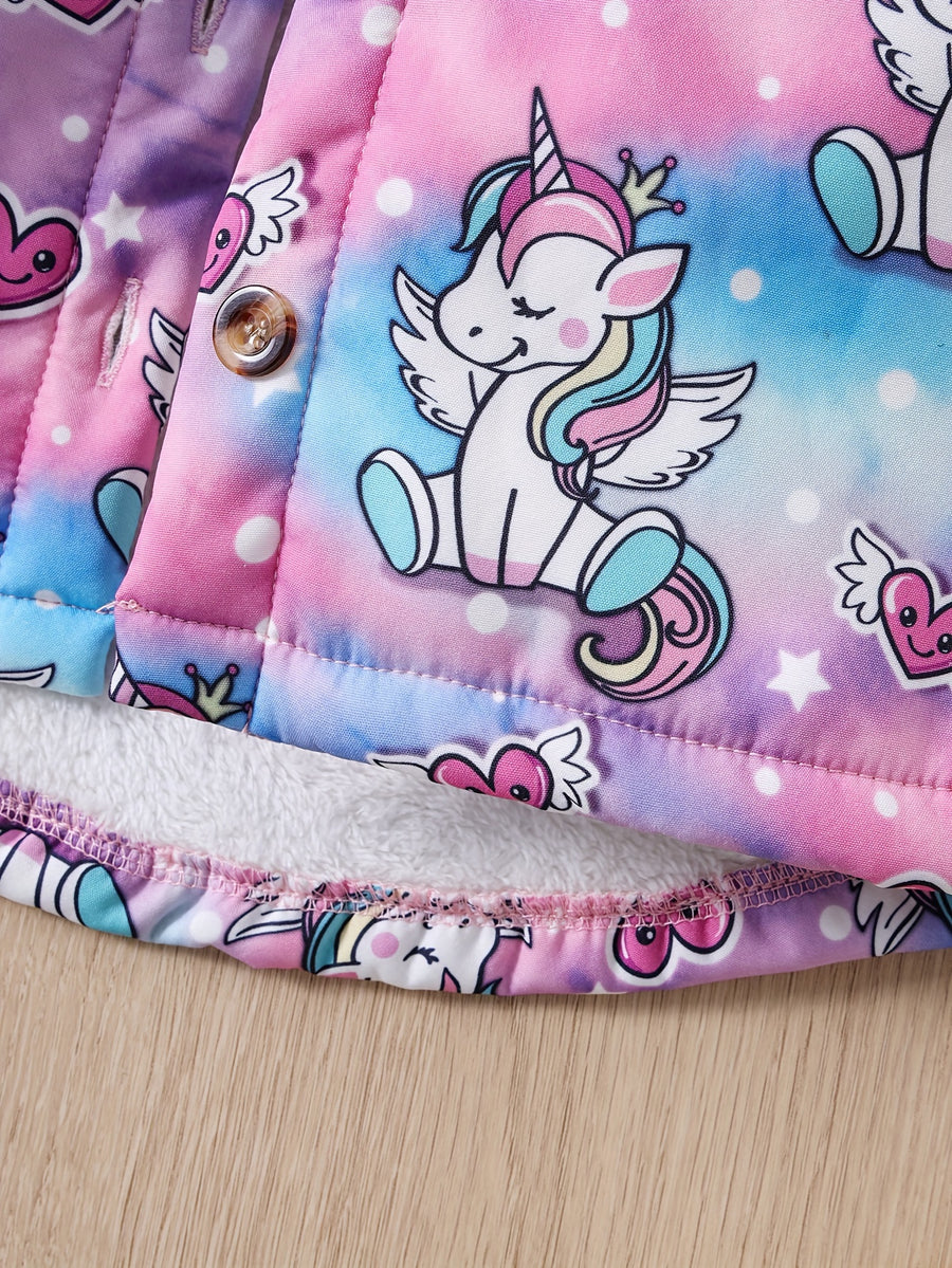 Veste Décontractée Mode Licorne pour Filles, Manches Longues, Capuche — Monptitlou