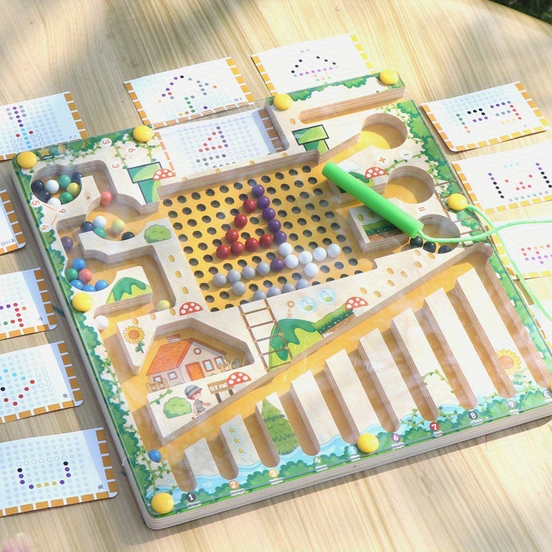Jeu de labyrinthe magnétique amusant : tri des couleurs — Monptitlou