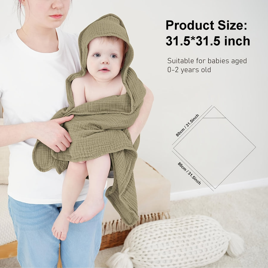 Serviettes de bain à capuche pour nouveau-né 100 % mousseline de coton — Monptitlou