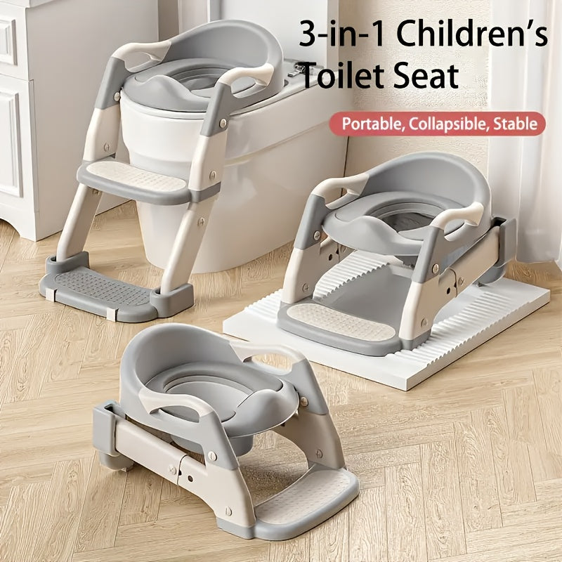 Tabouret d’apprentissage de la propreté trois en un, hauteur réglable — Monptitlou