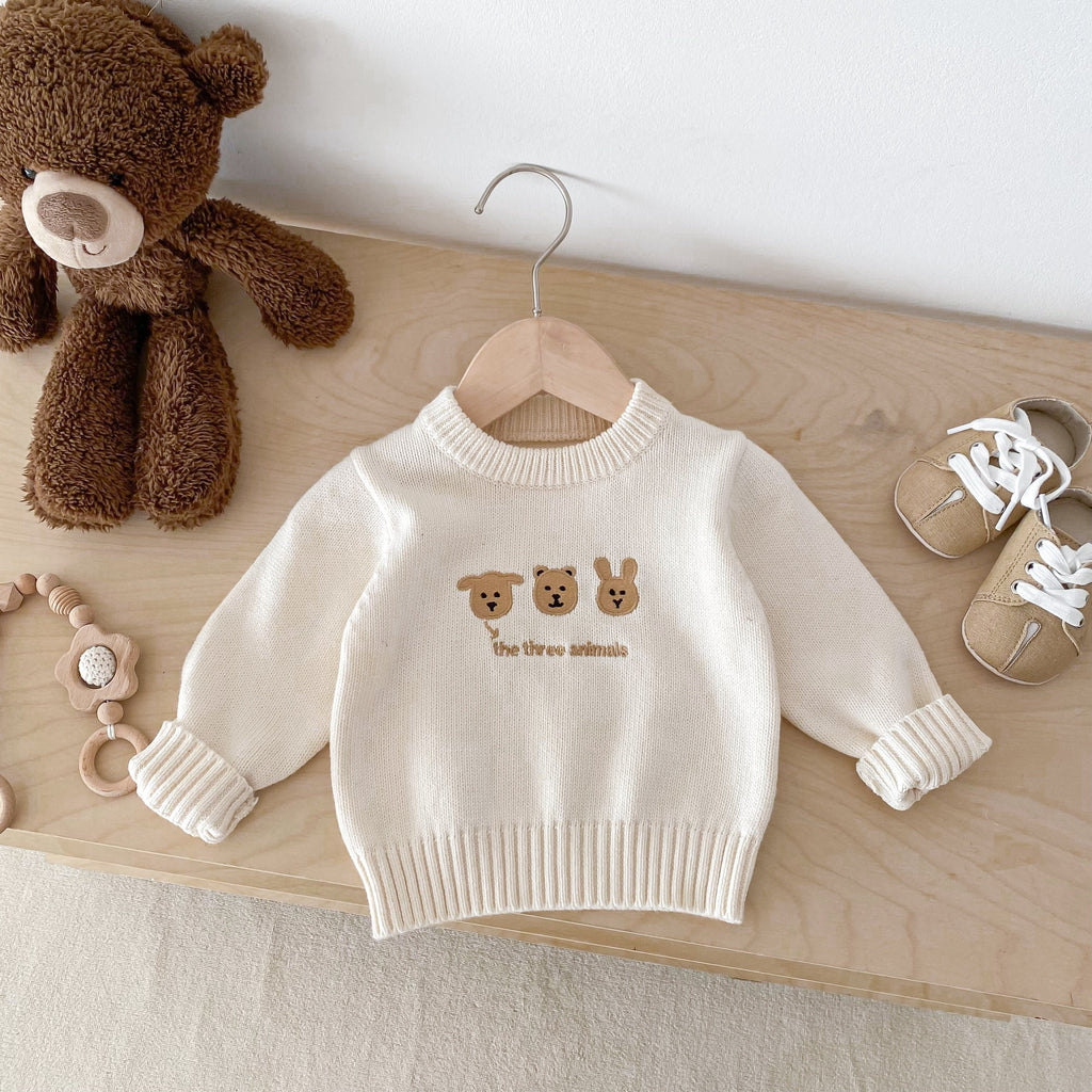 Pull Bébé Animaux Tricot Haut Automne Bébé Col Rond Pull Chaud Couche — Monptitlou